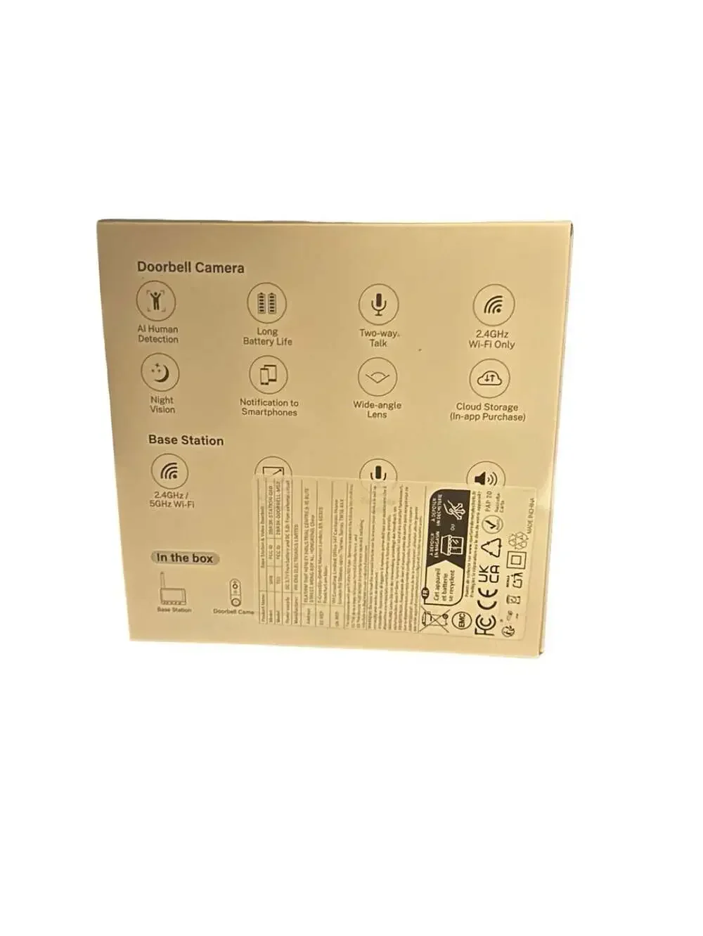 2.4GHz Wi-Fi Base  Doorbell Camera System with Station and Indoor Monitor
